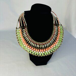 Colorful Multistrand Beaded Statement Necklace – NWT